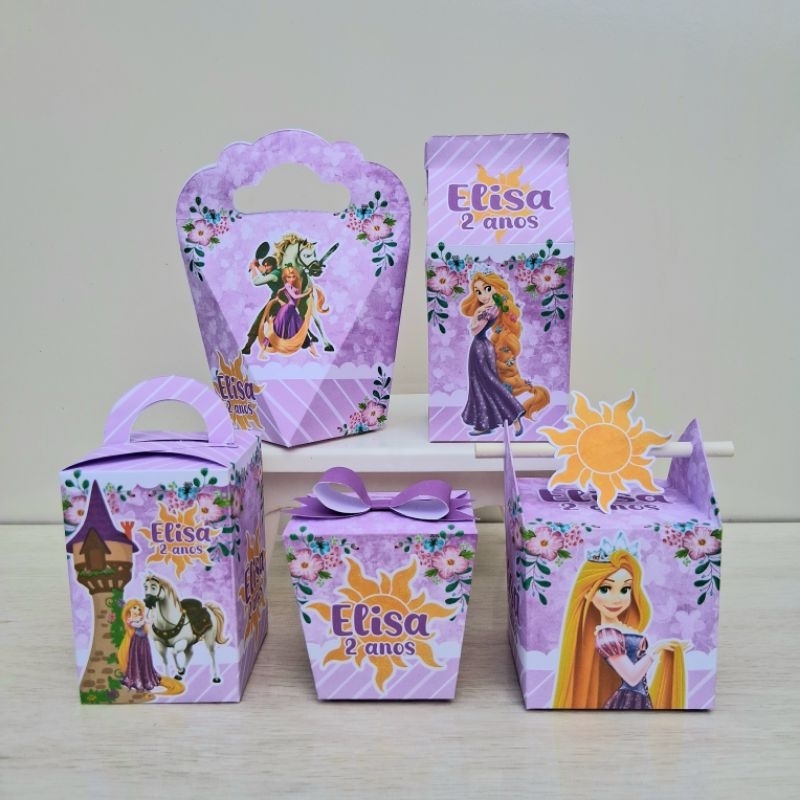 Kit caixas Personalizados do tema ENROLADOS/RAPUNZEL /lembrancinhas para festa/mimo/aniversário