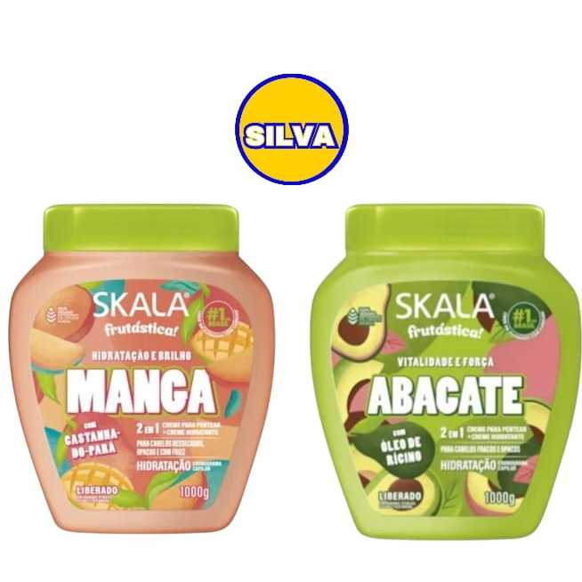 KIT SKALA FRUTASTICA 2 CREMES DE PENTEAR MANGA + ABACATE 1KG CADA