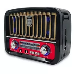 Radio Am Fm Retro Vintage Bluetooth Mp3 Usb Pen Drive Bivolt Recarregável Com Lanterna