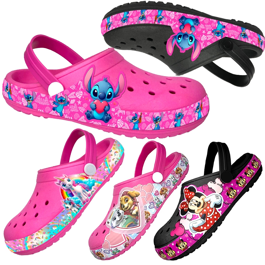 Babuche Infantil Sandália Papete Chinelo de menina confortável durável Sandália Personagens Desenho