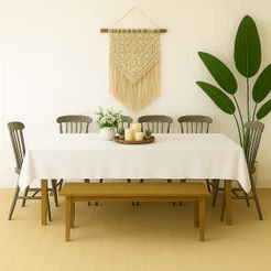 Toalha de mesa Várias Cores e Tamanhos 4 6 8 10 Lugares Linho Rústico Texturizada