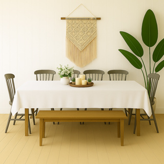 Toalha de mesa  Várias Cores e Tamanhos 4 6 8 10 Lugares Linho Rústico Texturizada em Oferta na Shopee