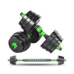 Kit Halteres 20Kg Ajustável 2 em 1 Barra Extensora Academia Casa