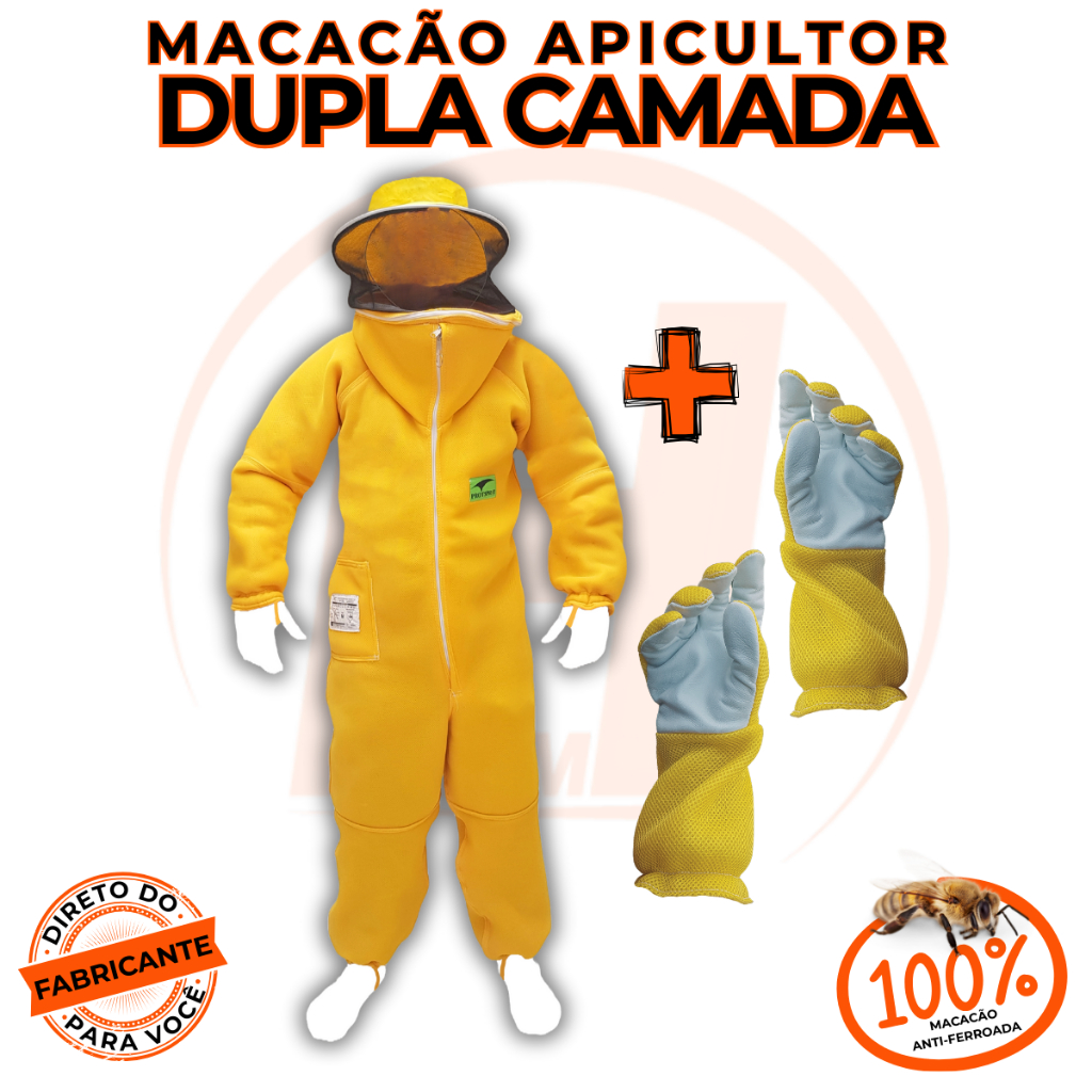 Macacão 100% Ventilado Antiferroada Dupla Camada Malha ArLivre  + Luva Malha ArLivre Palma Vaqueta em Oferta na Shopee