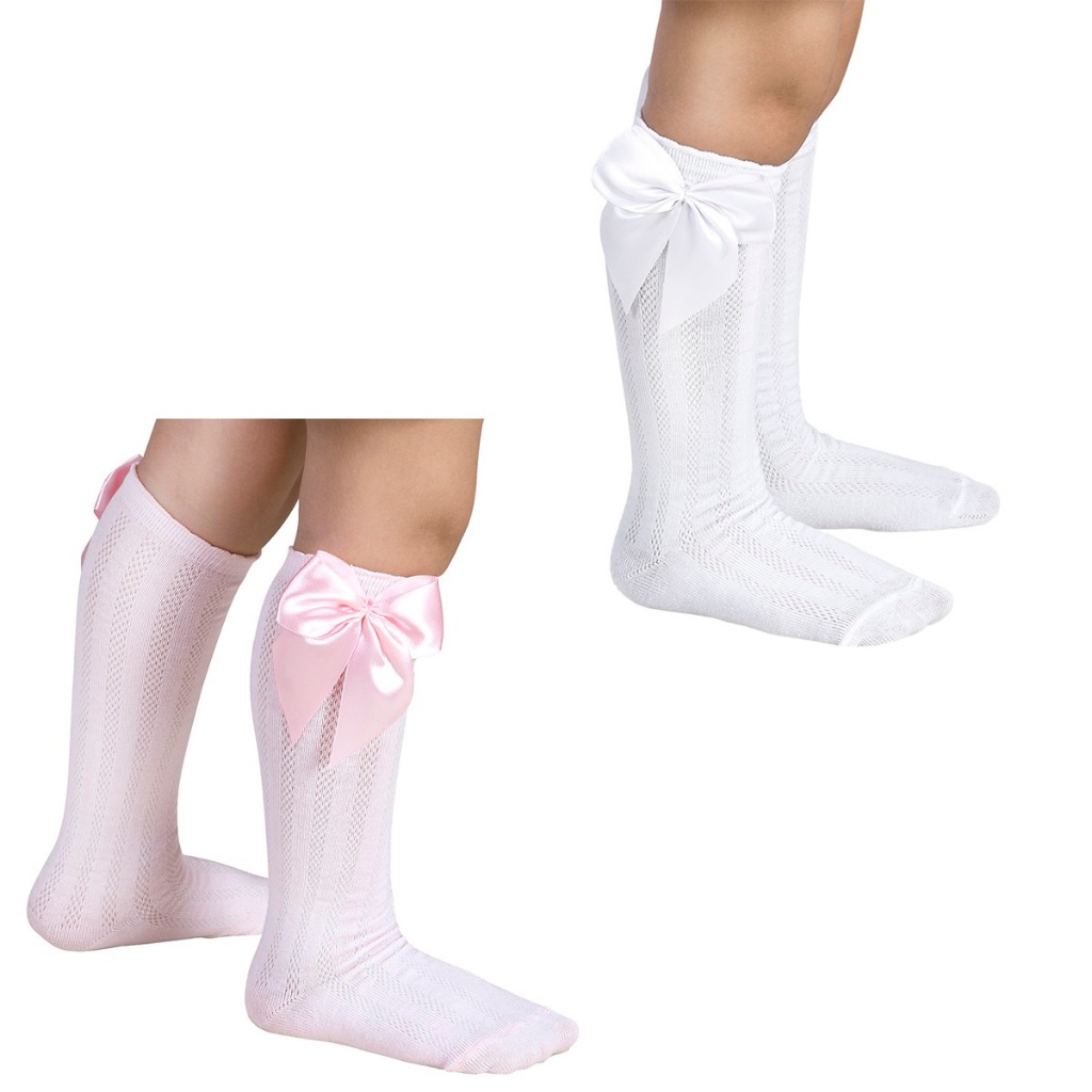 Combo 2 Meia 3/4 Infantil Menina Meia Festa Laço Blogueira Meias Altas em Oferta na Shopee