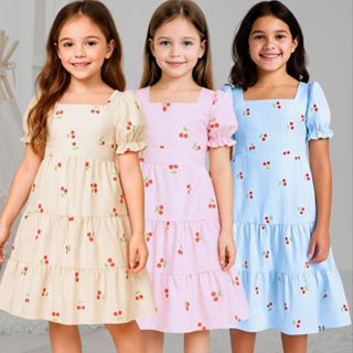 Vestido Infantil Feminino – Listras + Cerejas, Saia 3 Marias, tamanhos: 2 ao  16 anos em Oferta na Shopee