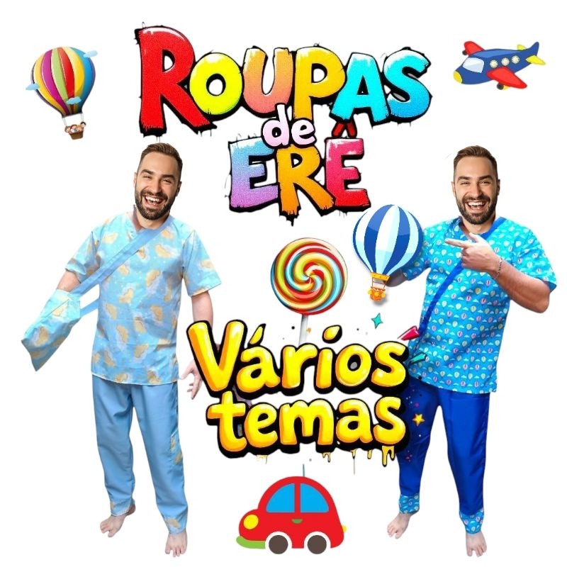 Roupa de Erê Umbanda/Candomblé/Omolokô Temas Conjunto Masculino