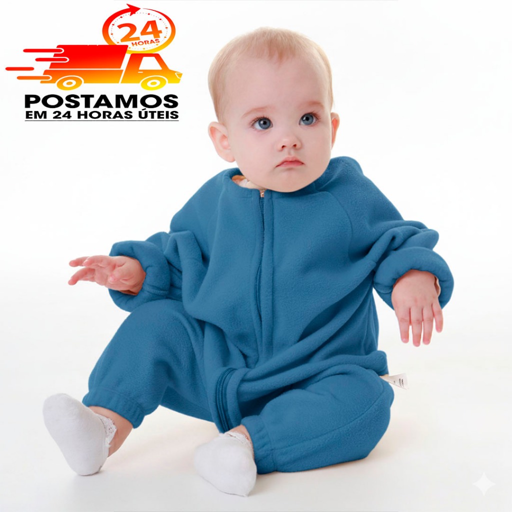 Saco De Dormir Bebê Com Manga 6 a 9 meses Cobertor Pijama Soft Infantil Azul
