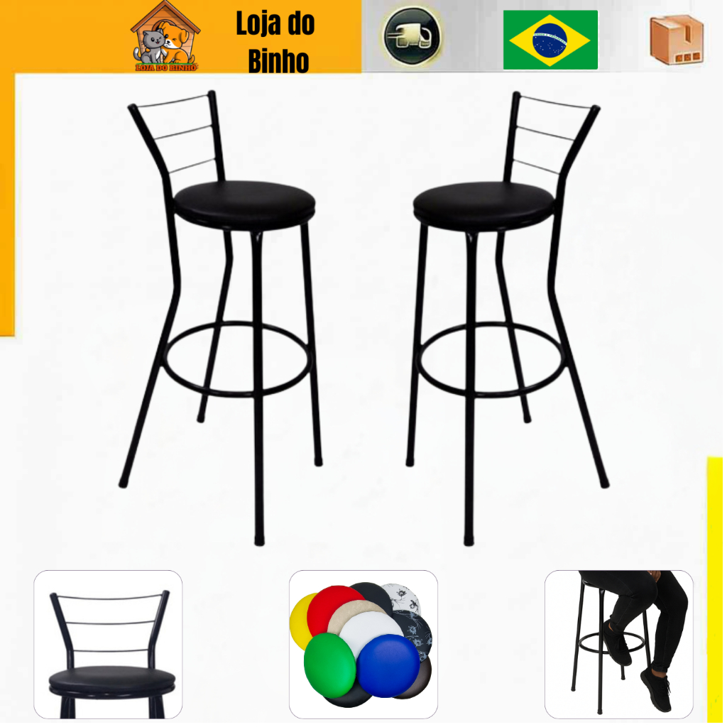 Kit 2 Banquetas Alta Bistro Bar Balcão