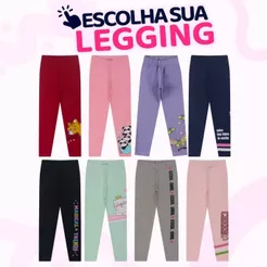 Escolha sua Calça Legging Bebê Menina Infantil Estampada em Cotton Legui Roupa de Bebe L18