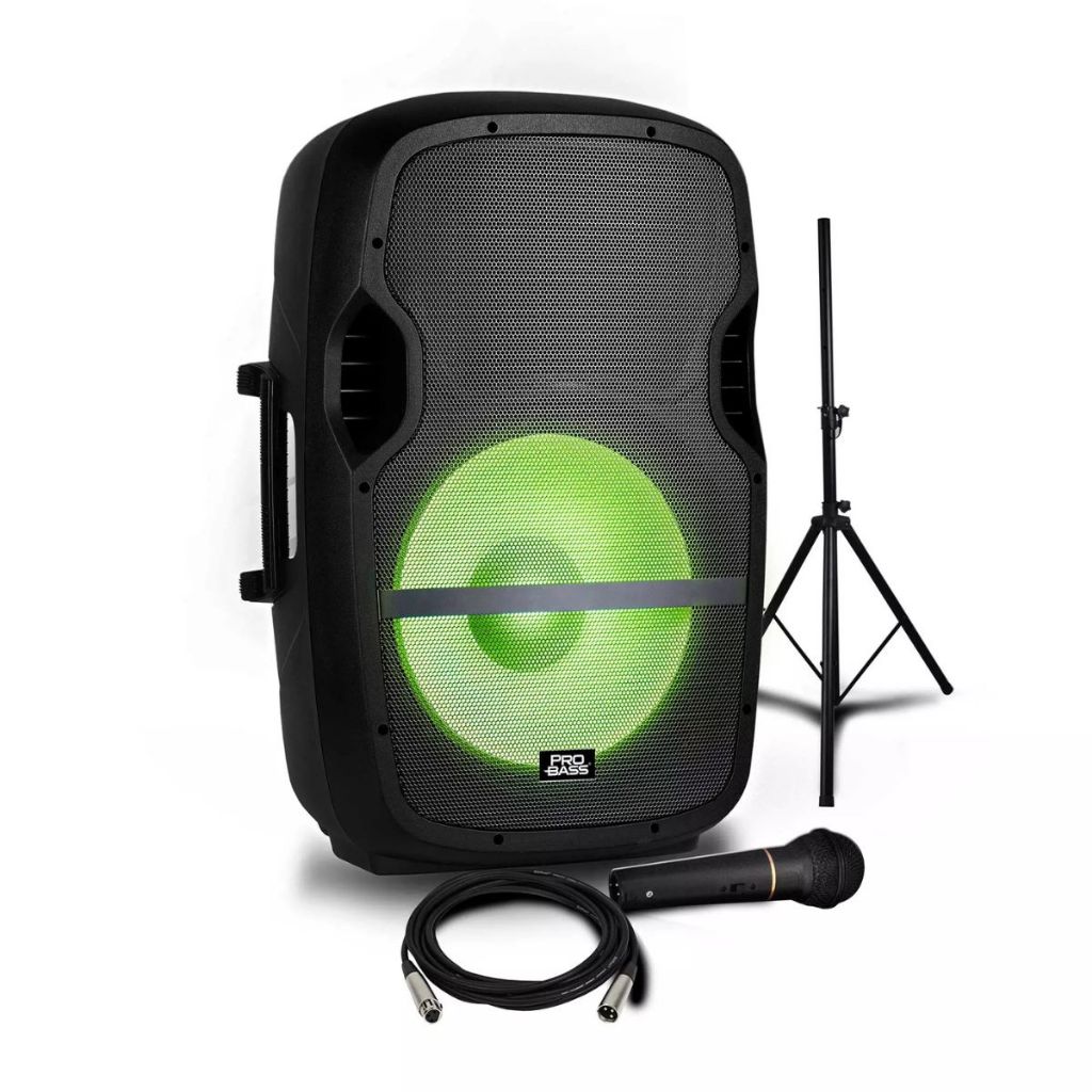Caixa Ativa 15" Com Iluminação Elevate LP Pro Bass