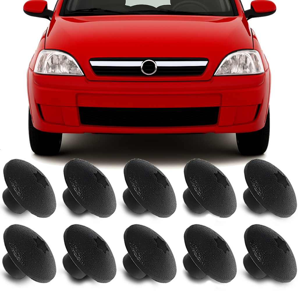 Kit 10 Porca Trava Parachoque Corsa Meriva 2002 a 2012 Vectra 97 a 2005 Preto