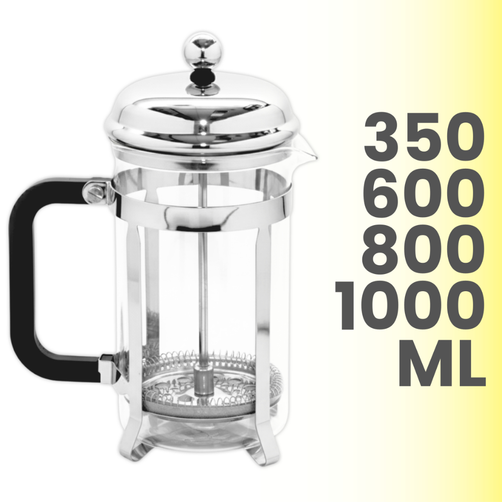 Prensa Francesa Cafeteira 1000, 800, 600 ou 350 ML Cremeira Leite Café + Scoop Dosador