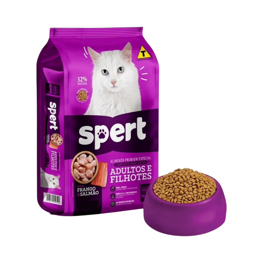 Ração para Gatos Adultos Spert Premium Frango e Salmão - Saco 10kg