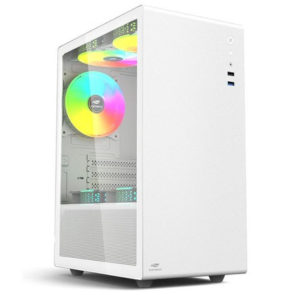 C3Tech Gabinete Gamer MT-G200WH + 3 Coolers Branco