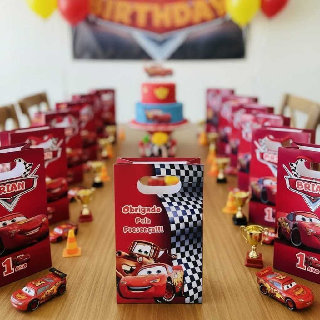 Lembrancinha sacolinhas personalizadas McQueen em Oferta na Shopee