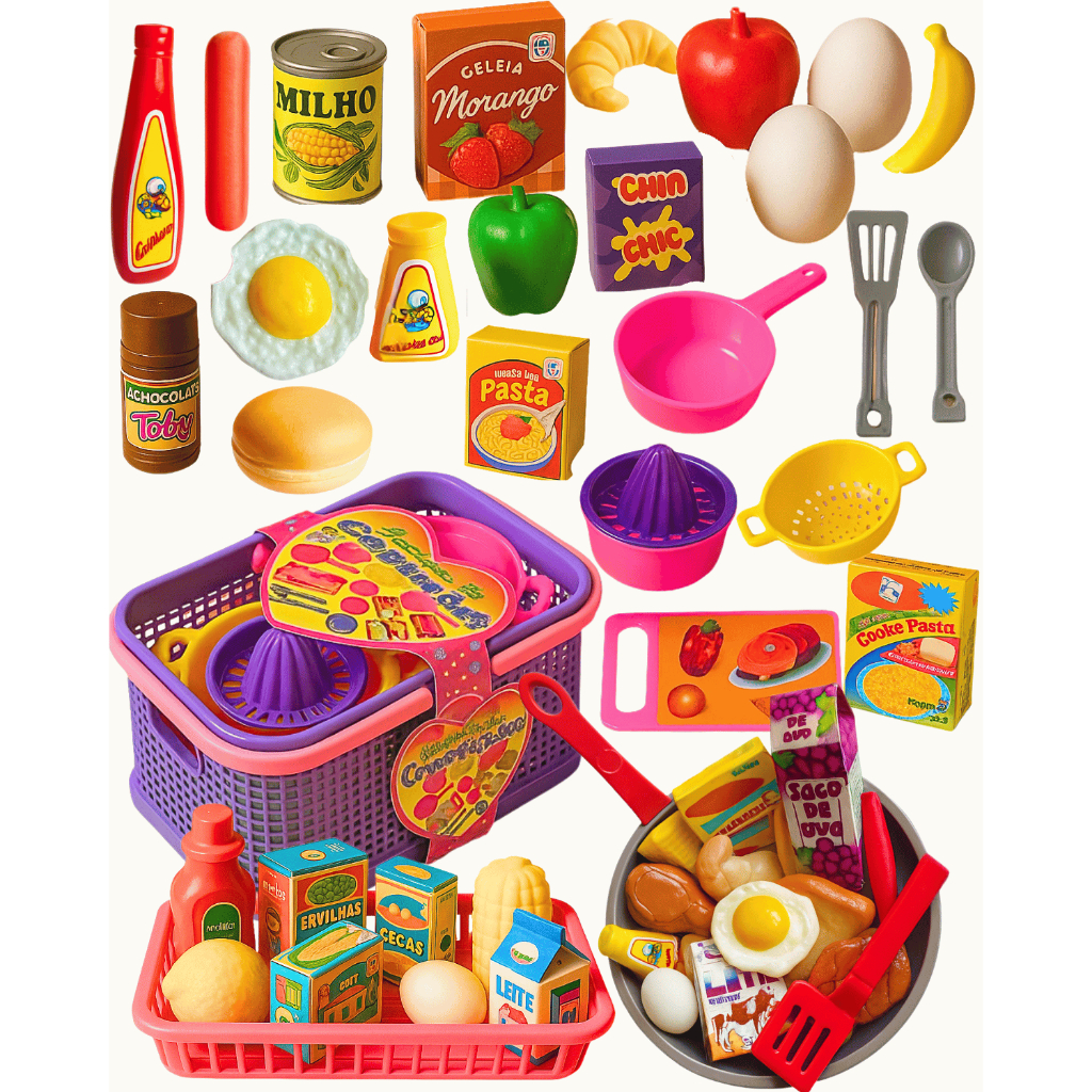 Kit Piquenique Brinquedo Infantil 44 Peças Legumes Frutinhas Panelinhas Mercadinho Cozinha Meninas em Oferta na Shopee