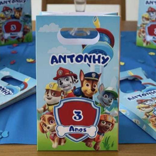 Lembrancinha sacolinhas personalizadas patrulha canina 1 em Oferta na Shopee