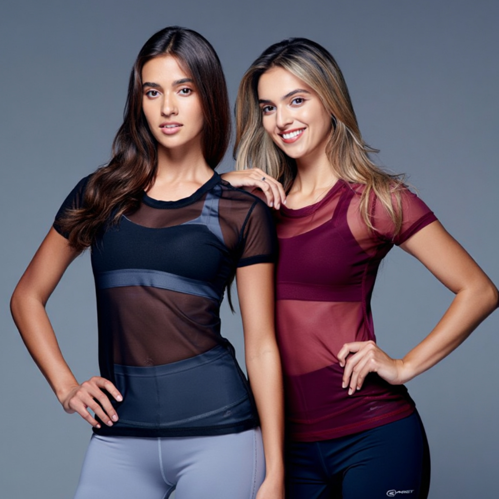 Kit 2 Blusa Tule Feminina Transparente Fashion Premium Casual Atemporal em Oferta na Shopee