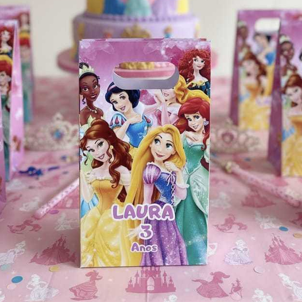 Lembrancinha sacolinhas Personalizada princesas em Oferta na Shopee