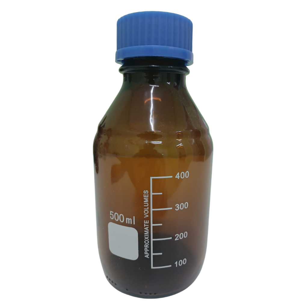 FRASCO REAGENTE, BORO 3.3, 500ml TAMPA ROSCA AZUL