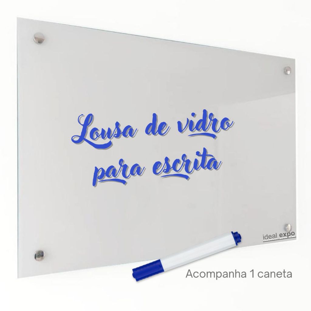 Quadro de vidro 80x60 cm lousa de vidro para escrita, escritórios, home office, escolas, empresas em Oferta na Shopee