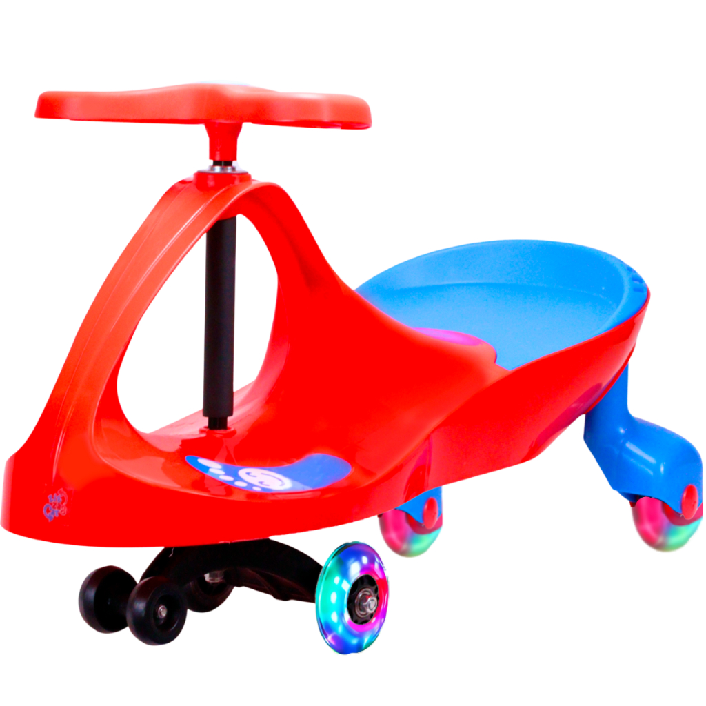 Carrinho Rolimã Zig Zag Car Vermelho e Azul Roda com Led Infantil - Castela