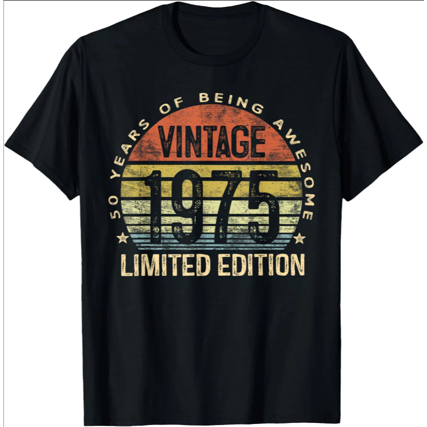 Camiseta Básica Vintage 1975 Streetwear Unissex Algodão Premium Estilo e Conforto Nerd Geek