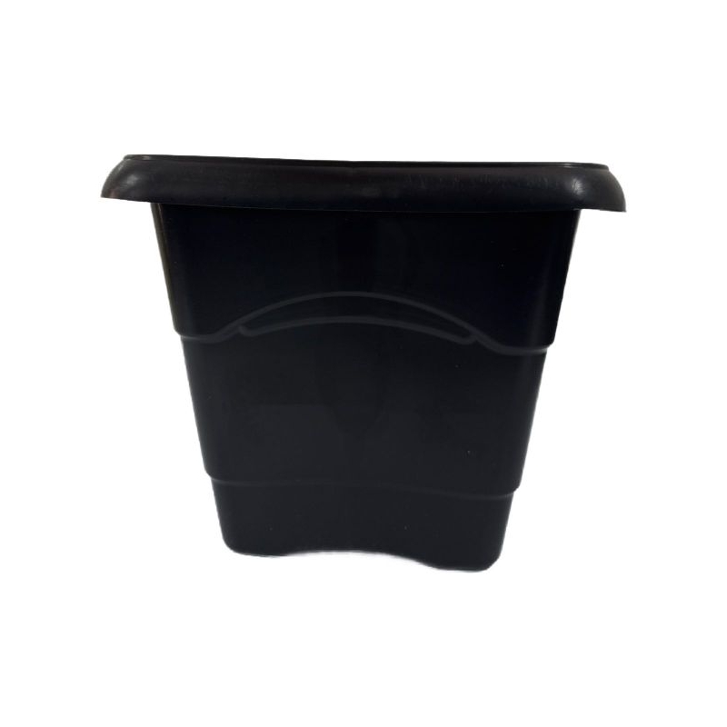 KIT 6 VASOS QUADRADOS PRETO M 5.5 L PLANTA HORTA CASA JARDIM PLASTICO RESISTENTE