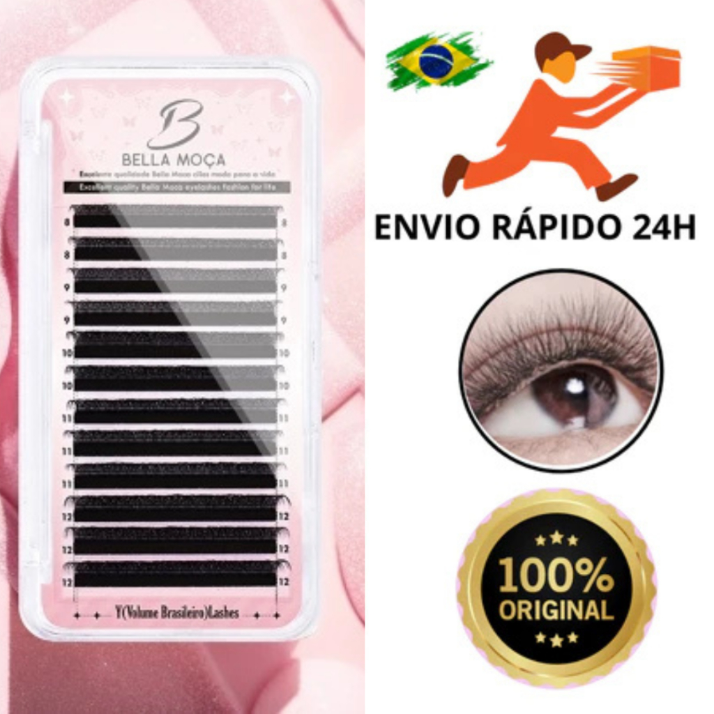 Cílios Bella Moça YY Curvatura D 0.07 MIX e UNITARIO em Oferta na Shopee