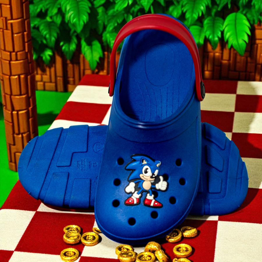 Babuche Infantil Menino Papete Personagem Sonic Chinelo Confortável Leve