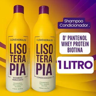 Kit Shampoo e Condicionador 1 Litro - Lisoterapia Hidratação Limpeza Capilar Profunda em Oferta na Shopee