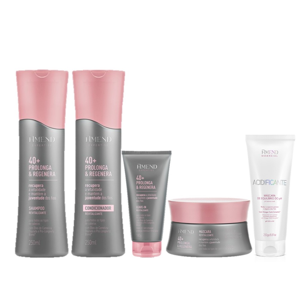 Amend Kit Expertise 40+ Prolonga e Regenera Sh. e Cond. + Másc. + Leave-in + Essencial Máscara de PH