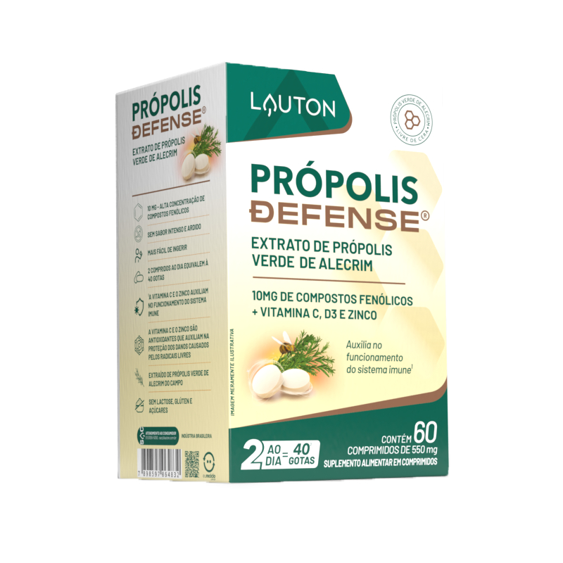 Extrato de Própolis verde de Alecrim com vitaminas e zinco (60 cápsulas) - Lauton