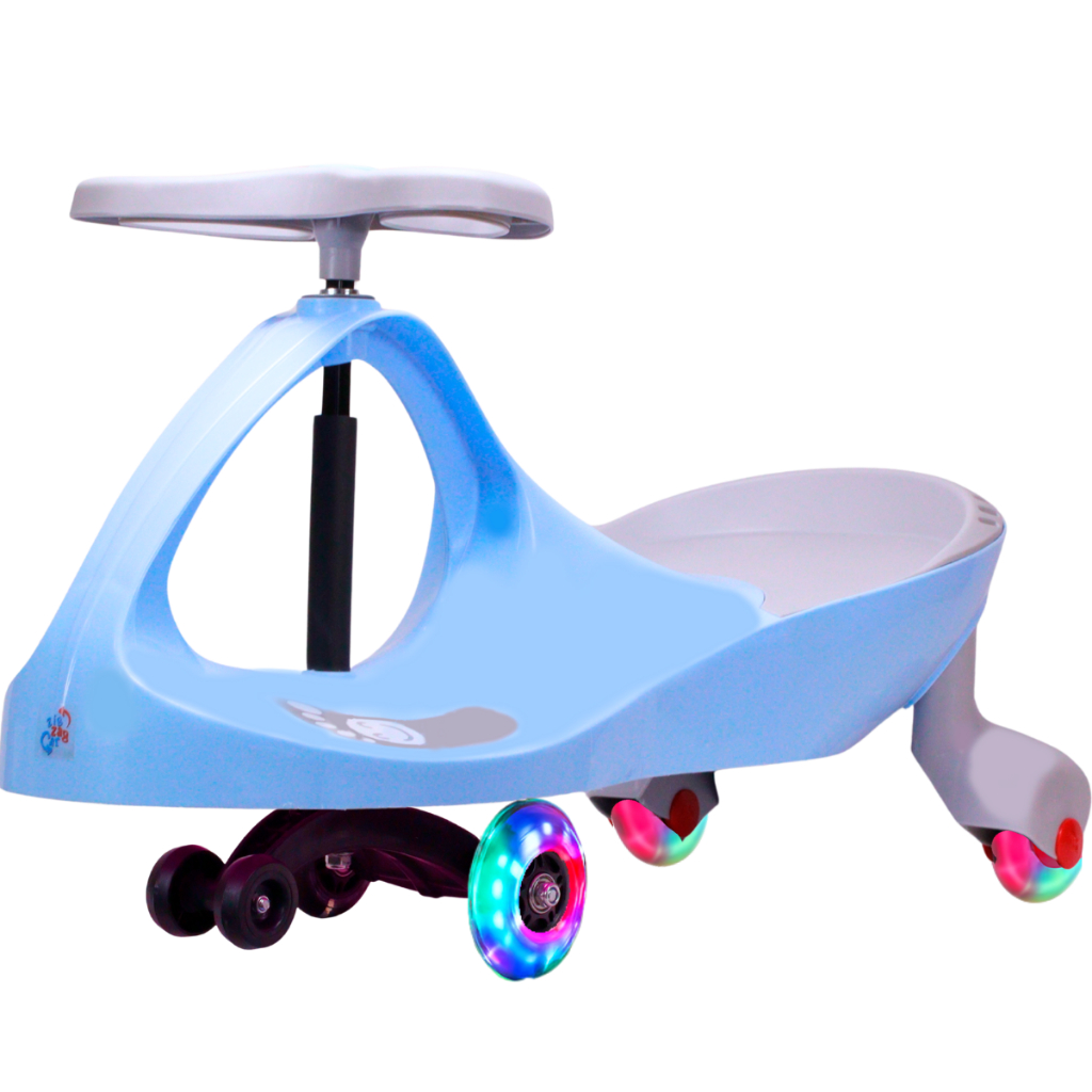 Carrinho Rolimã Zig Zag Car Azul Claro e Cinza 360 Roda Led Infantil - Castela em Oferta na Shopee