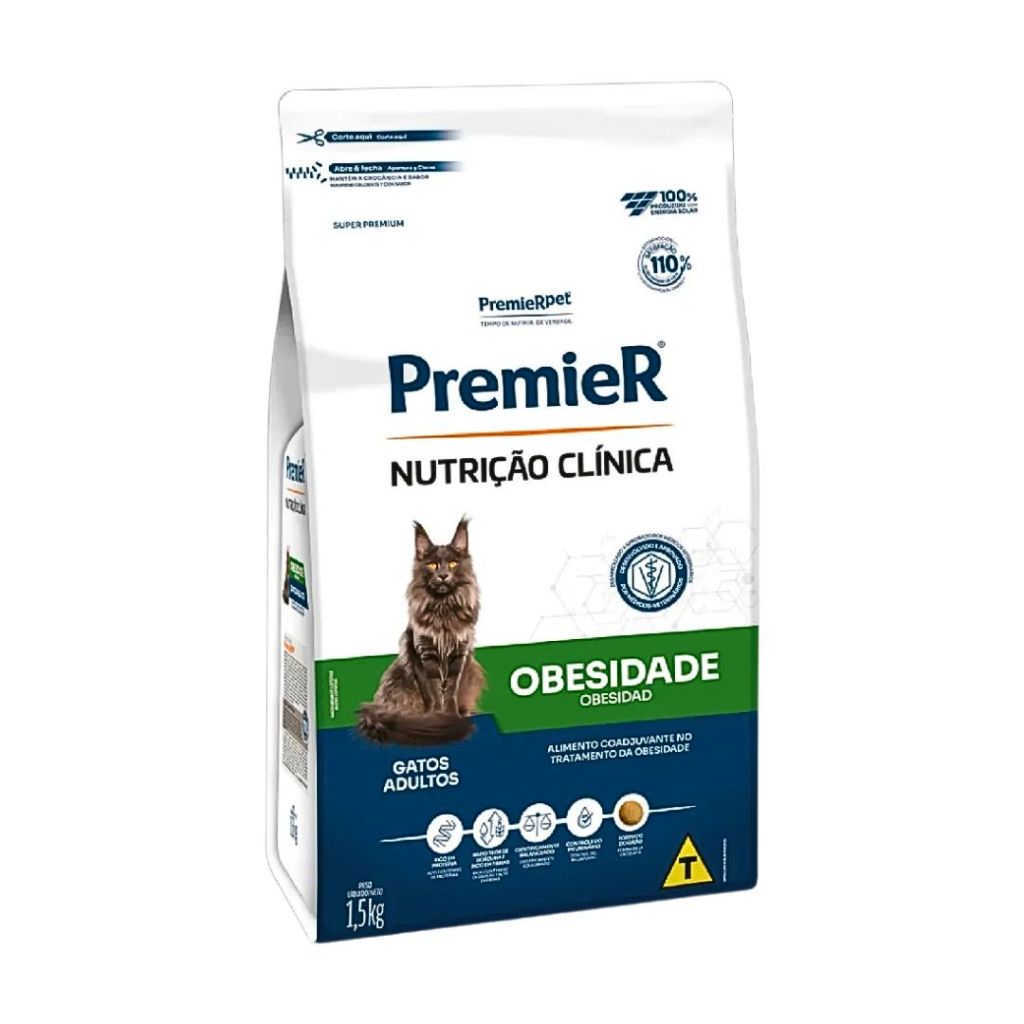 Ração Premier Pet Nutrição Clínica Obesidade Para Gato Adulto 1,5kg