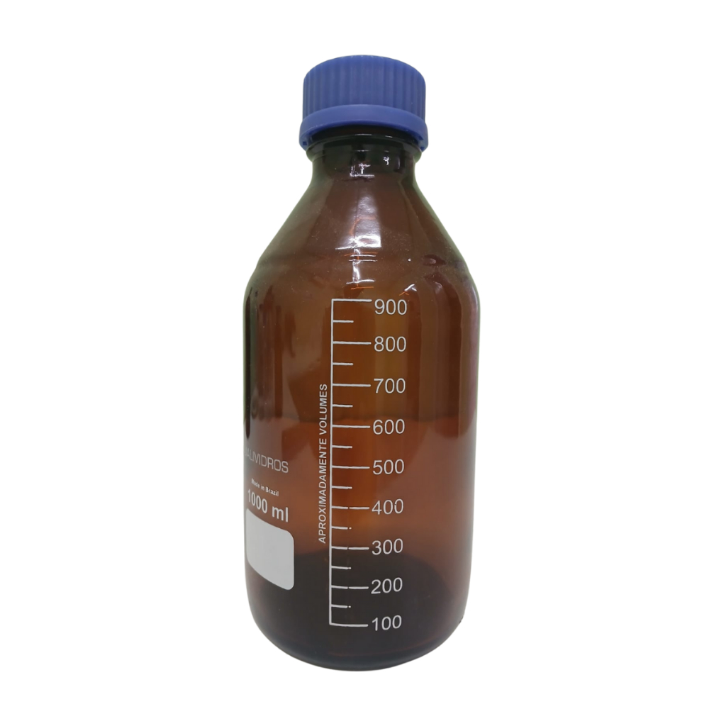 FRASCO REAGENTE QUALIVIDROS, BORO 3.3, 1000ML TAMPA ROSCA AZUL