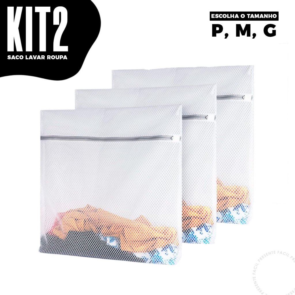 Kit 2 Saco Lavar Roupa Delicada Roupas Intima Saco Protetor em Oferta na Shopee
