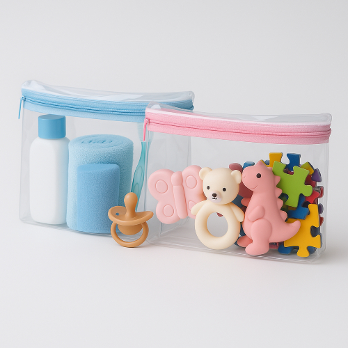 Kit 5/10 Saquinho 18 X 15 X 05  Brinquedo Pvc Com Ziper