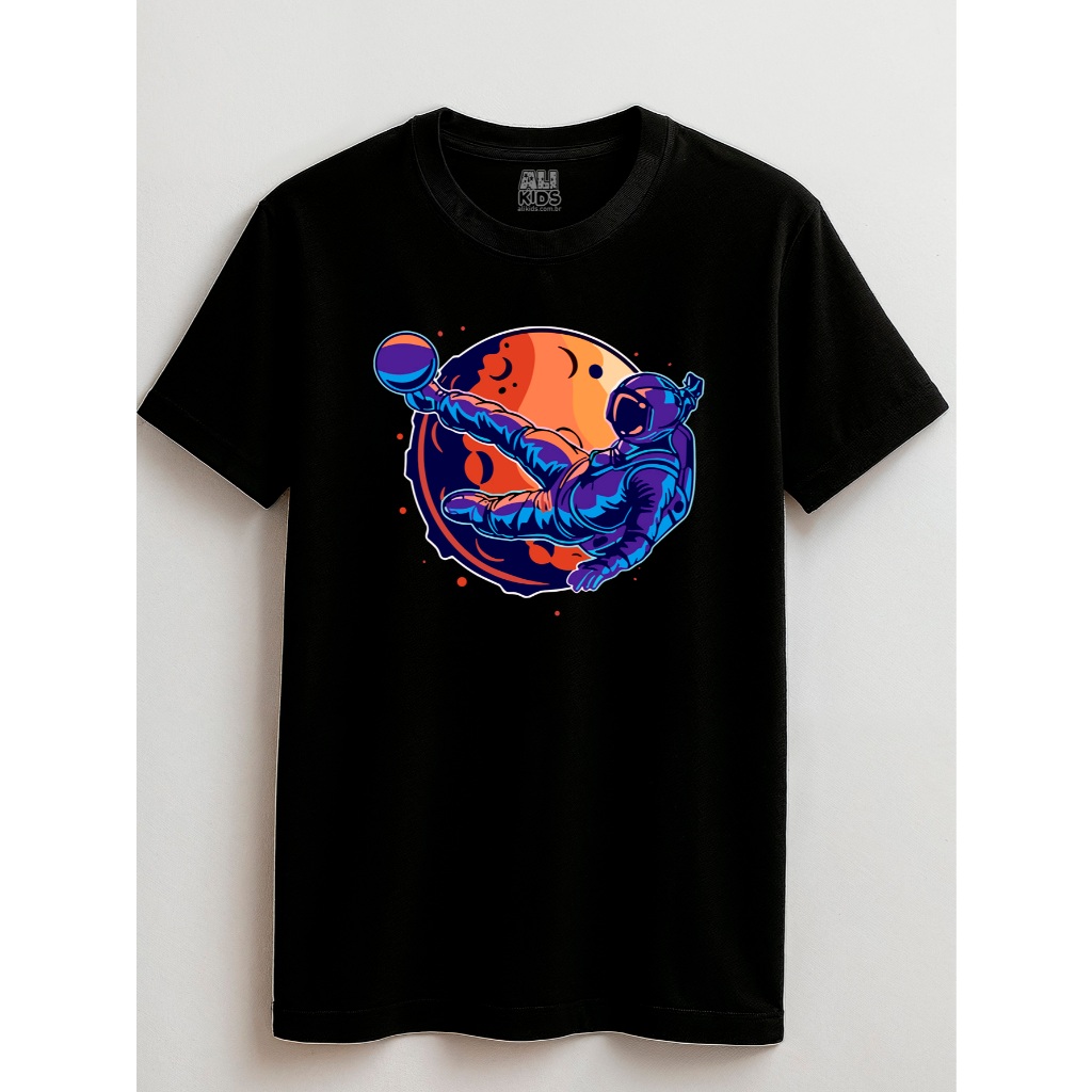 Camiseta Astronauta Juvenil e Infantil 2 ao 16 anos Unissex Futebol