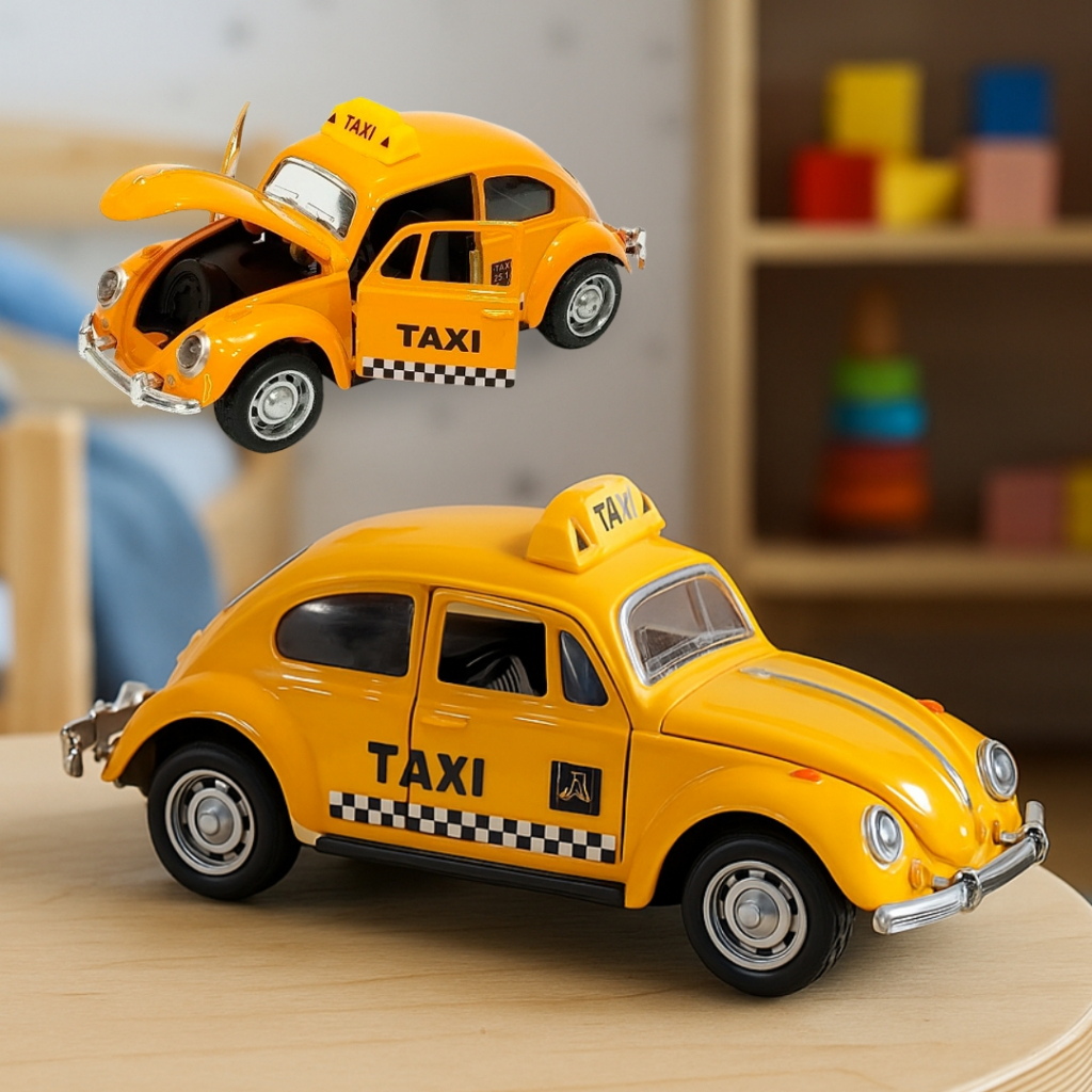 Carrinho Miniatura Fusca Taxi a Fricção Fusquinha Coleção Carro Brinquedo de Menino em Oferta na Shopee