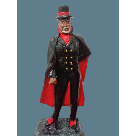Escultura personalizada de Exu com capa e bengala /tranca rua /marabo /capa preta / exu de gesso