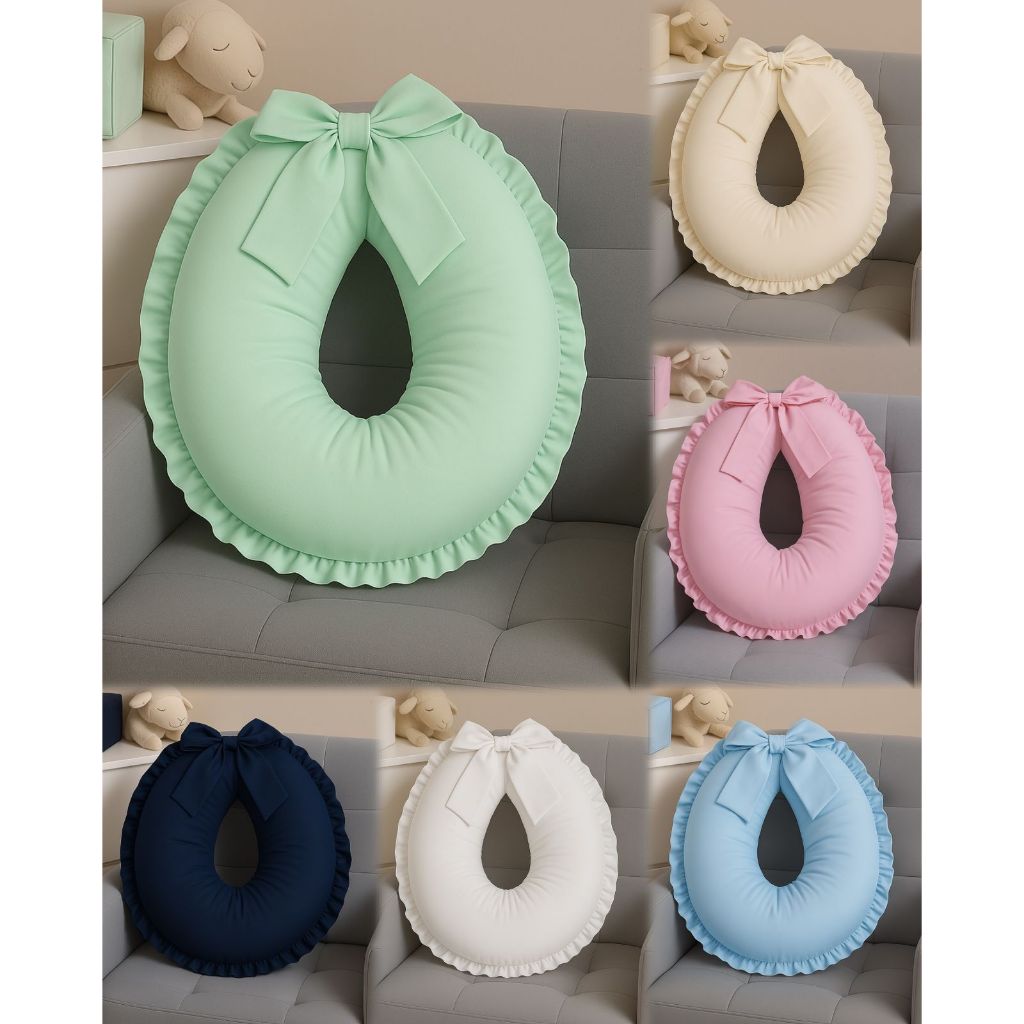 Almofada De Amamentação Com Babado Percal - 100% Algodão