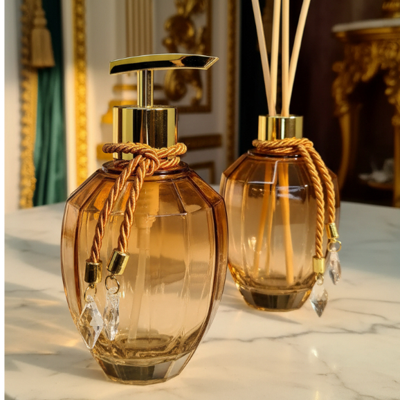 Kit Difusor Vidro Luxo Completo Para Lavabo Branco Preto Ambar Premium Casa Nova Pronta Entrega