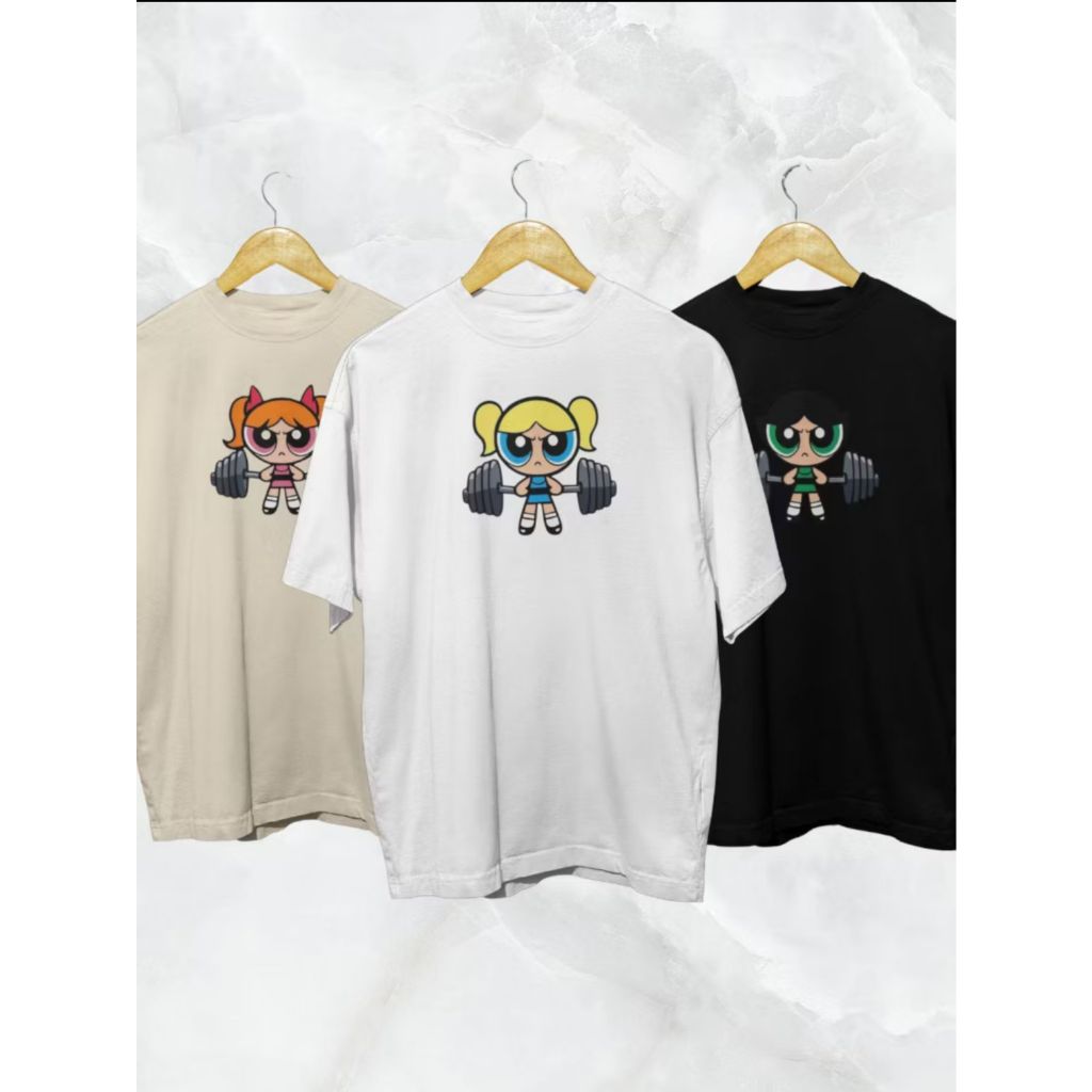 Kit 3 Camisetas Femininas Oversized 100% Algodão Premium Academia Streetwear Meninas SuperPoderosas