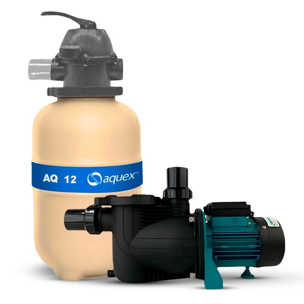 CONJUNTO FILTRANTE P/ PISCINA BOMBA LEPONO 1/3CV E FILTRO AQUEX 12 – CAPACIDADE 35.000