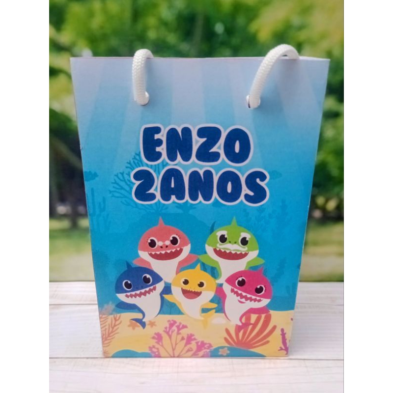 PEGUE E MONTE - Sacolinhas Baby Shark personalizadas tamanho P/ lembrancinhas - Sacolinhas - Aniversário