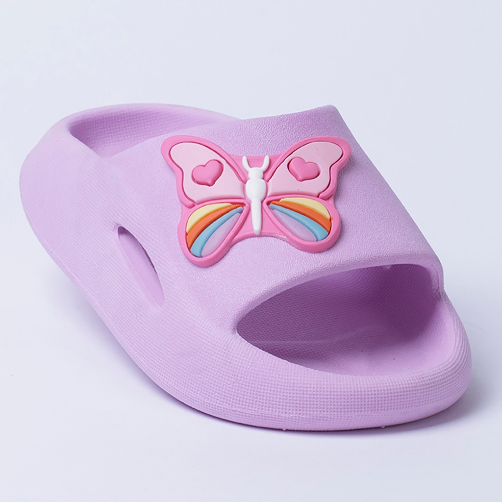 Chinelo Slide Infantil Menina Nuvem Confortável Super Leve e Macio Casual Borboleta