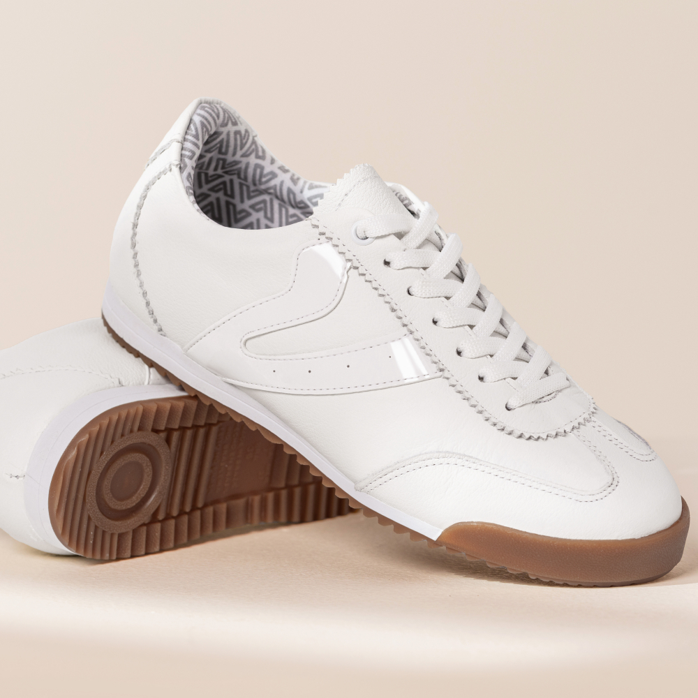 Tênis Feminino Vittal Couro Legítimo Naomi Casual Clássico Retrô Branco Off-White Preto em Oferta na Shopee