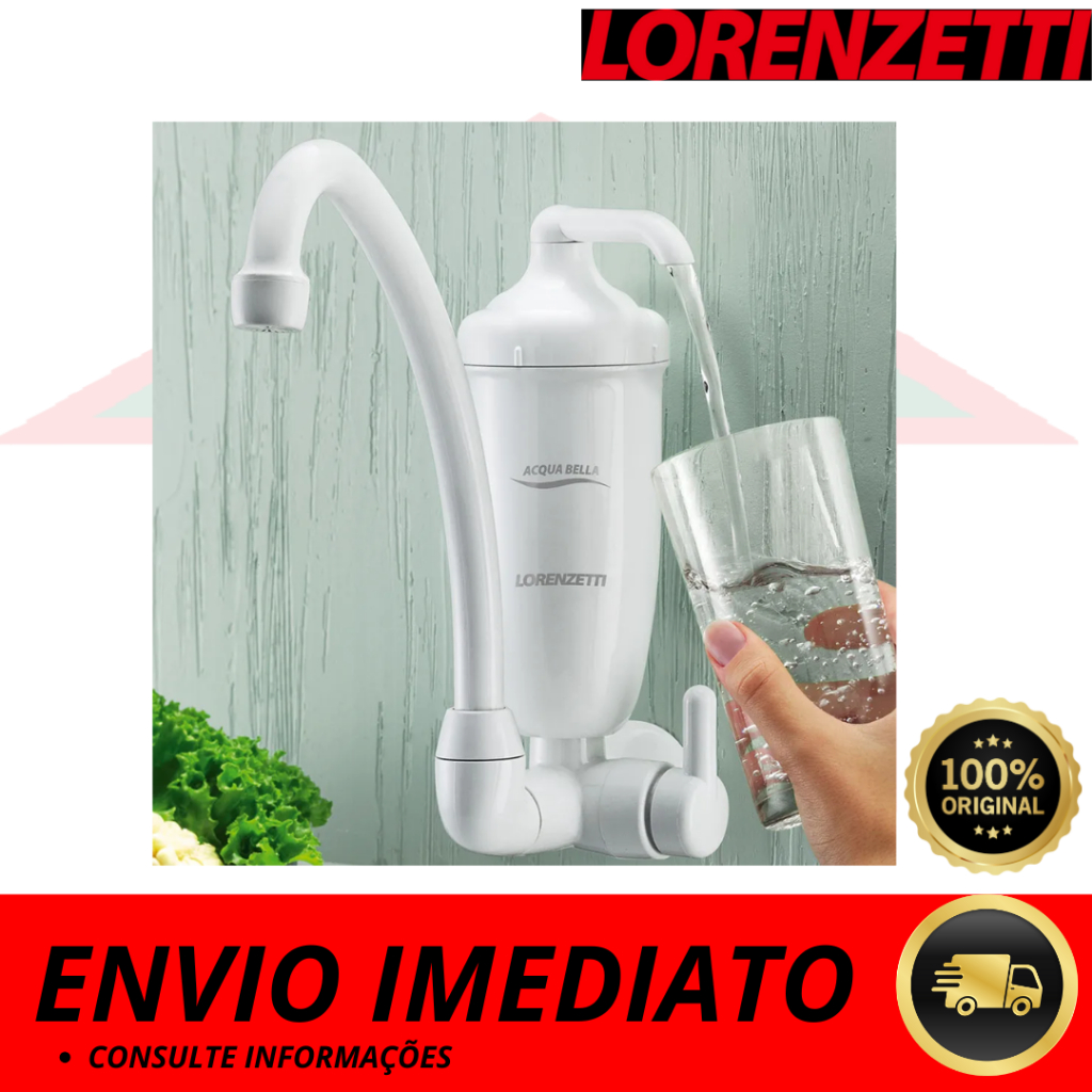 Filtro Purificador Água com Torneira de Parede Lorenzetti Acqua Bella